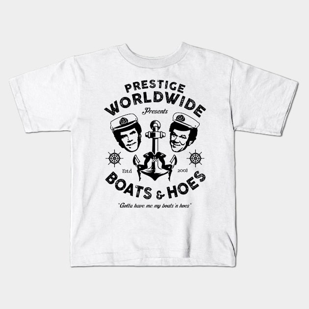 Prestige Worldwide Presents Boats & Hoes Kids T-Shirt by Three Meat Curry